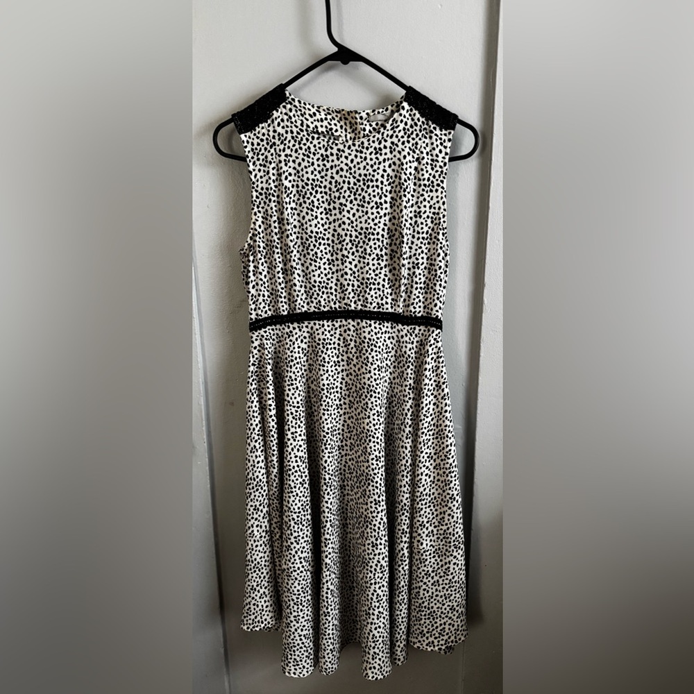 H&M Black and White Polka Dot Midi Dress